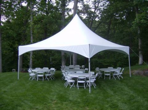 High peak Tent Rental with 60 in round tables