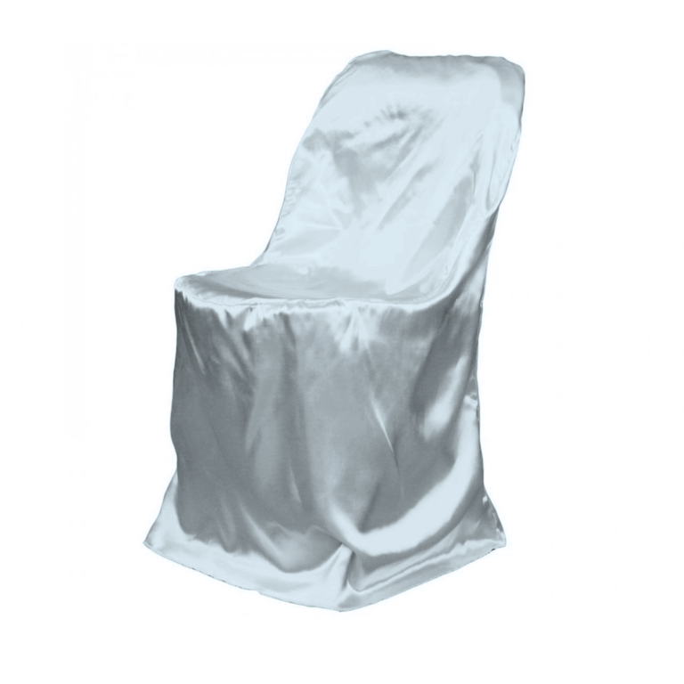 Grey Satin Folding Chair Cover