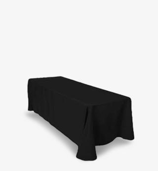 90 x 132 6ft black tablecloth rental rentalry.com