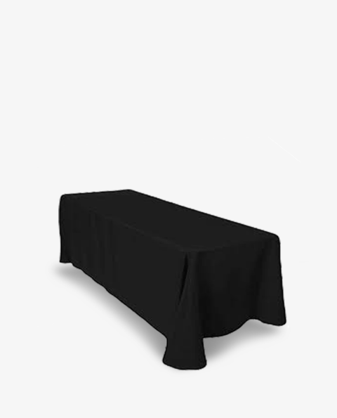 90 x 132 6ft black tablecloth rental rentalry.com