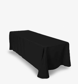 8ft 90x156 black tablecloth rental