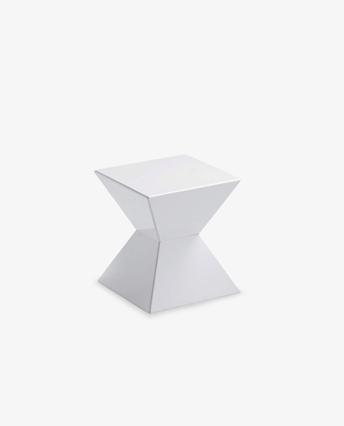 White Moroccan Modern End Table