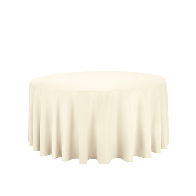 120" Round Ivory White Tablecloth