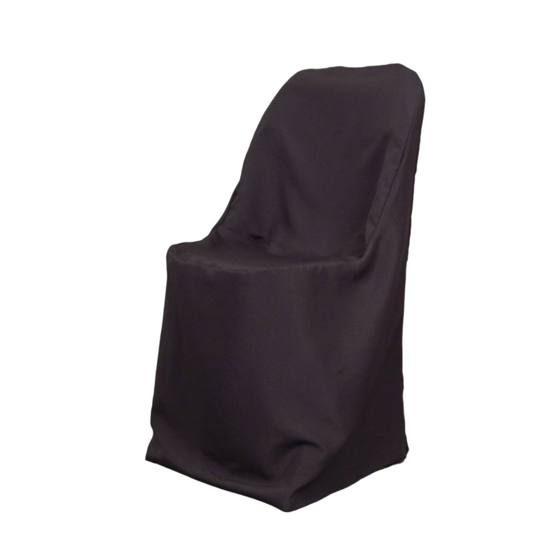 Black Polyester Folding Chair Cover