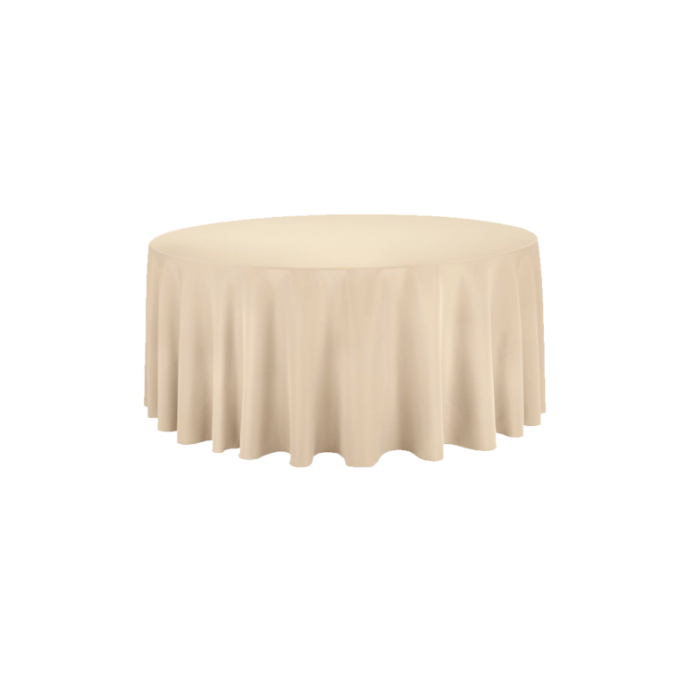 120″ Round Beige Tablecloth