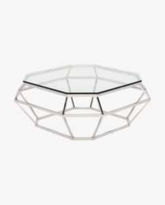 silver diamond coffee table rental