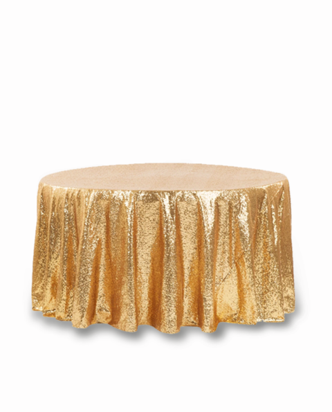 Gold Sequin 120 Round Tablecloth Rentals Atlanta