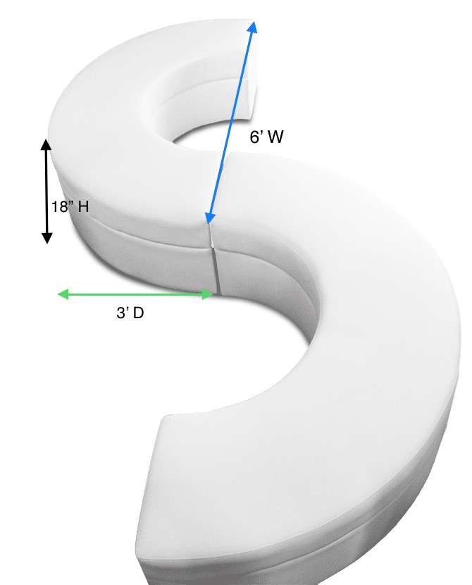Crescent Serpentine Ottoman Measurement