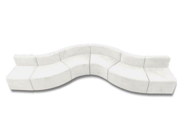 Serpentine Sectional Sofa in Ivory for Rent Atlanta, GA