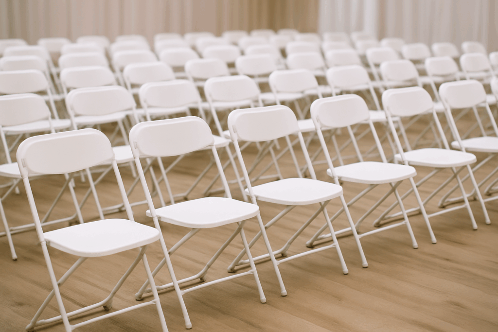 White folding chairs rentals Atlanta Georgia, Hiram Georgia, Dallas Georgia, Mableton Georgia, Marietta Georgia, Stone Mountain Georgia, Forest Park Georgia, East Point Georgia, Buckhead Georgia,